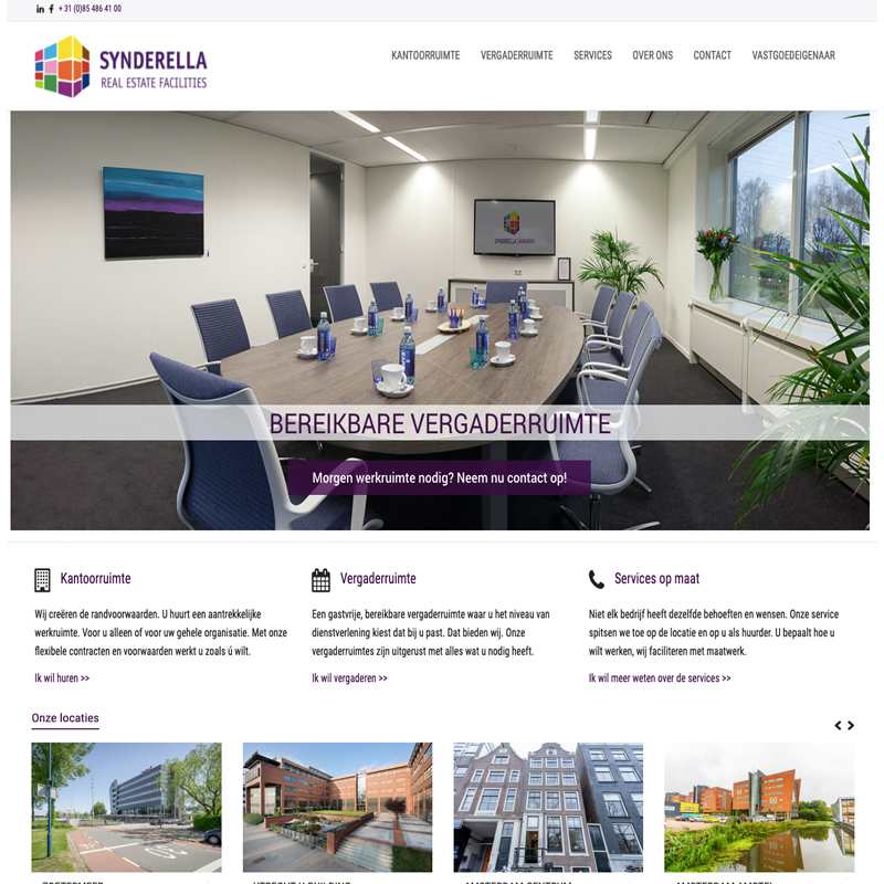 Synderella vastgoed website met WordPress Flexform template